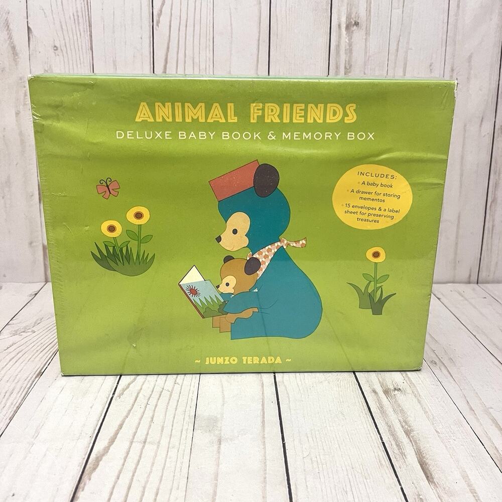 NEW Animal Friends Deluxe Baby Book & Memory Box by Junzo Terada Record Memories